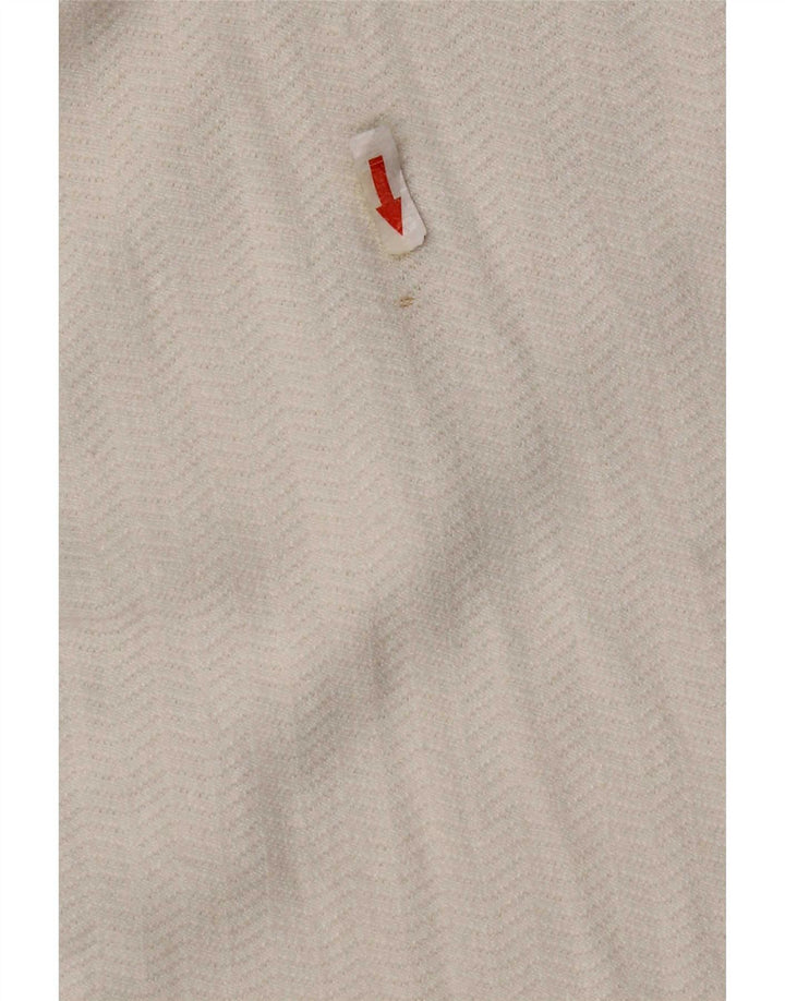 Zara Womens Top Long Sleeve UK 18 XL White Herringbone