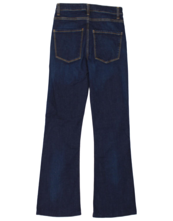 Zara Womens High Rise Flared Jeans EU 34 2XS W24 L29 Navy Blue Cotton