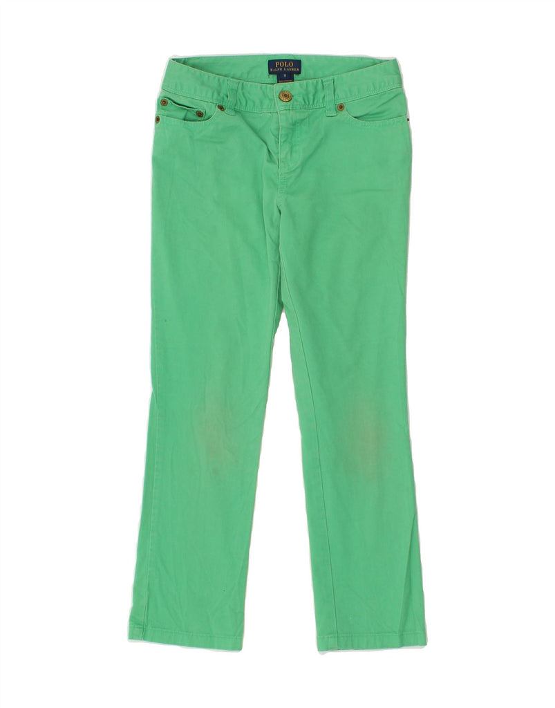 POLO RALPH LAUREN Girls Straight Casual Trousers 7-8 Years W22 L21  Green | Vintage Polo Ralph Lauren | Thrift | Second-Hand Polo Ralph Lauren | Used Clothing | Messina Hembry 