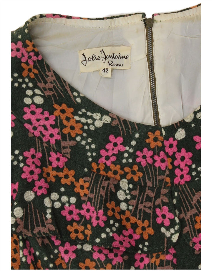 Vintage Womens Maxi Dress IT 42 Medium Green Floral