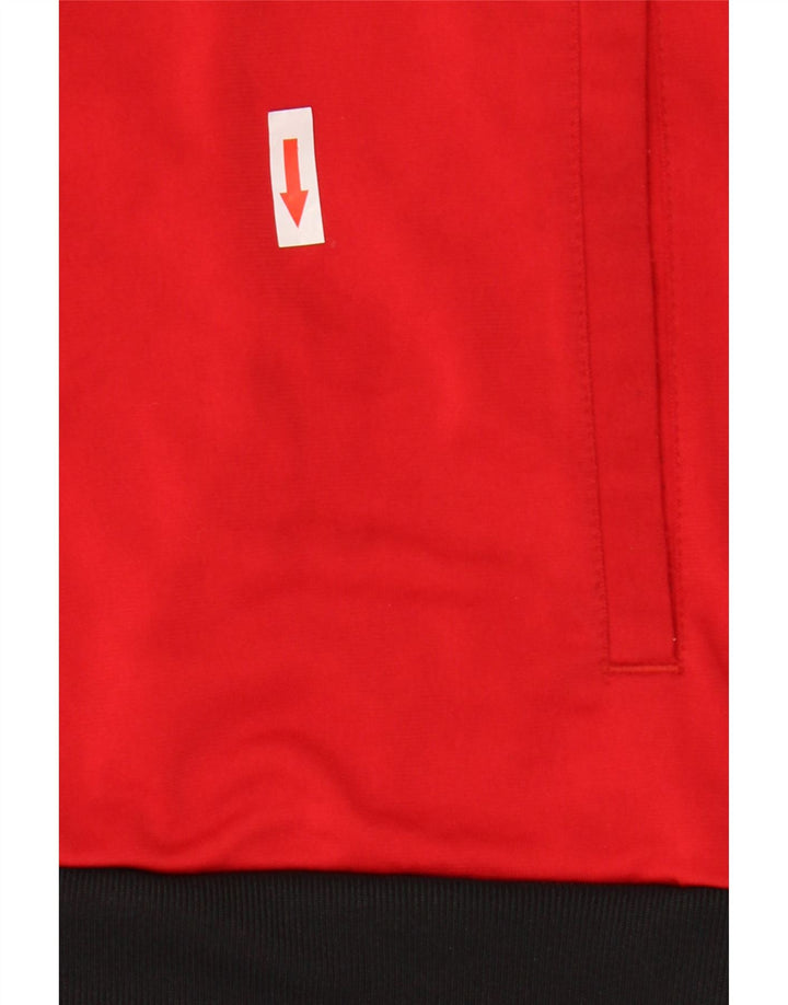 ADIDAS Boys Tracksuit Top Jacket 15-16 Years Red Colourblock