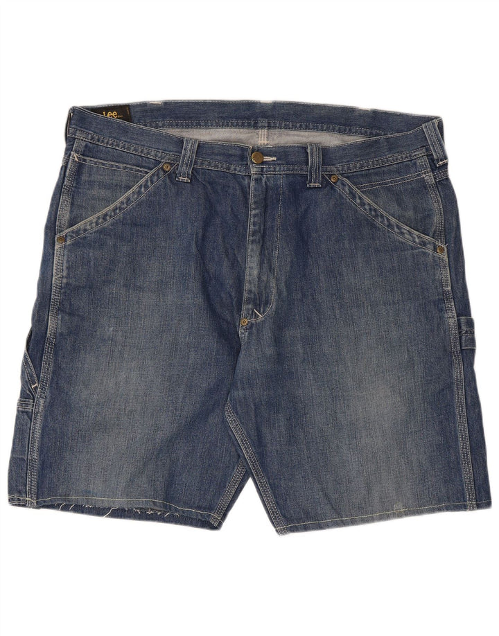 Lee Mens Cargo Denim Shorts W38 XL Blue Cotton