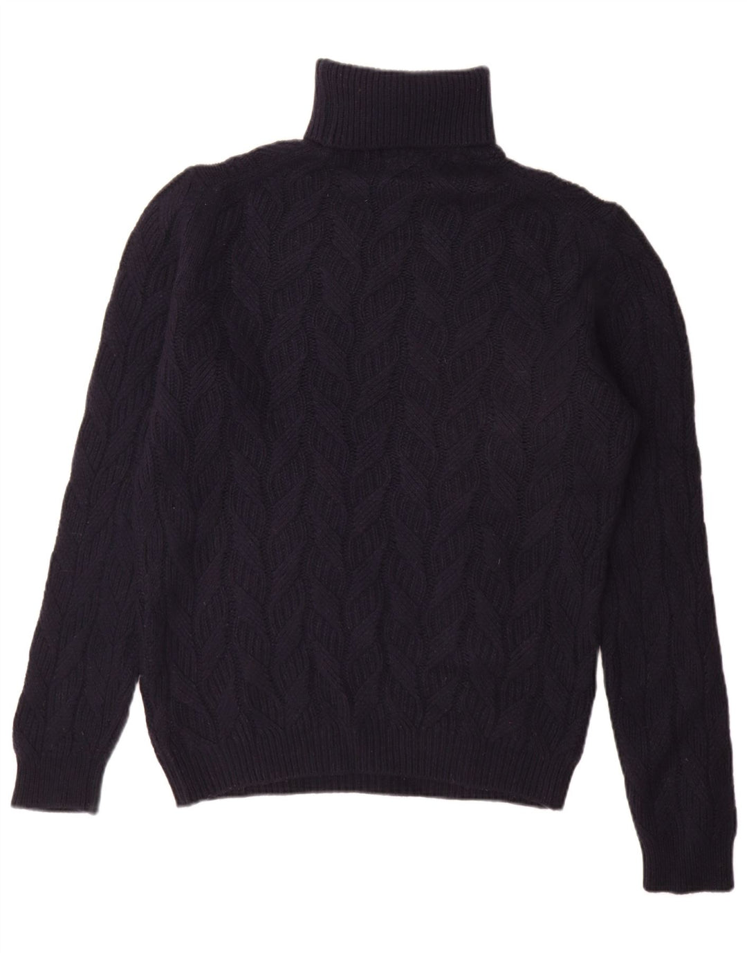 Massimo Dutti Mens Roll Neck Jumper Sweater Large Navy Blue Wool