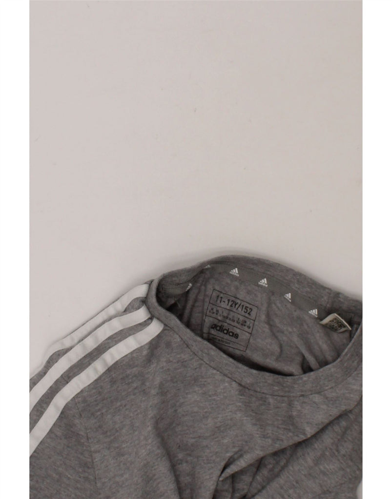 ADIDAS Boys T-Shirt Top 11-12 Years Grey Cotton Vintage Adidas and Second-Hand Adidas from Messina Hembry 