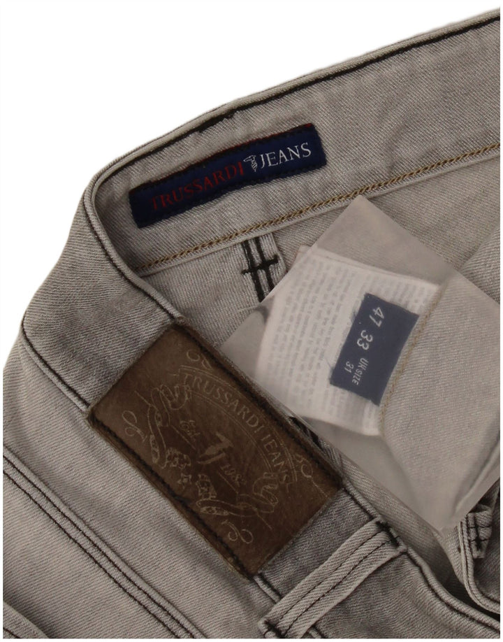 Trussardi Mens Slim Jeans W31 L33 Grey Cotton