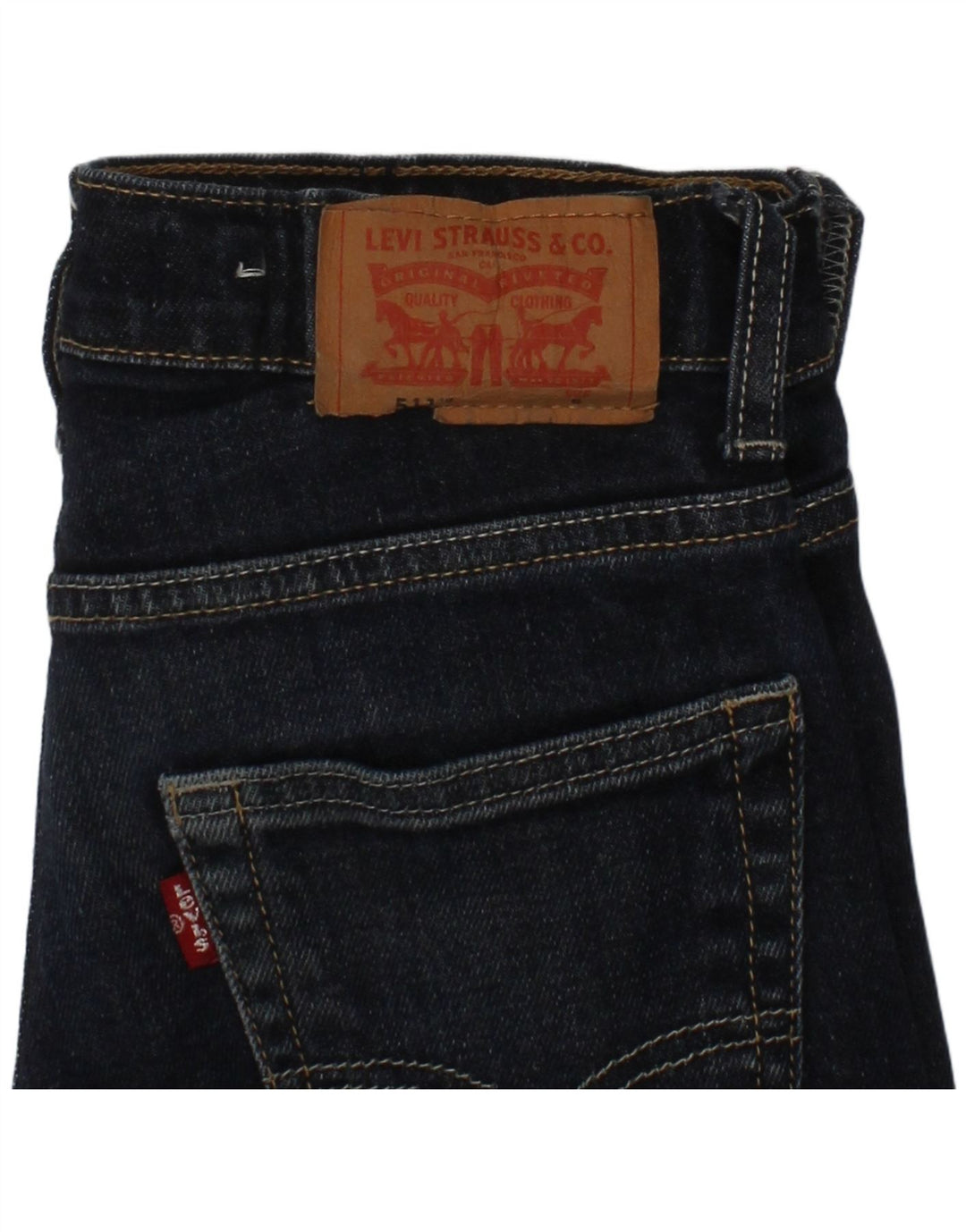 LEVI'S Boys 511 Slim Jeans 5-6 Years W22 L19 Navy Blue Cotton