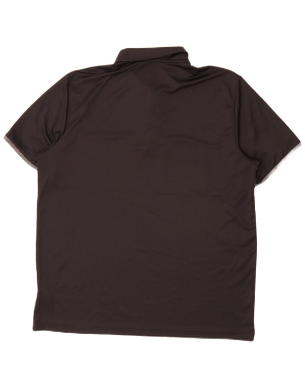 Adidas Mens Primegreen Polo Shirt XL Black Striped Polyester
