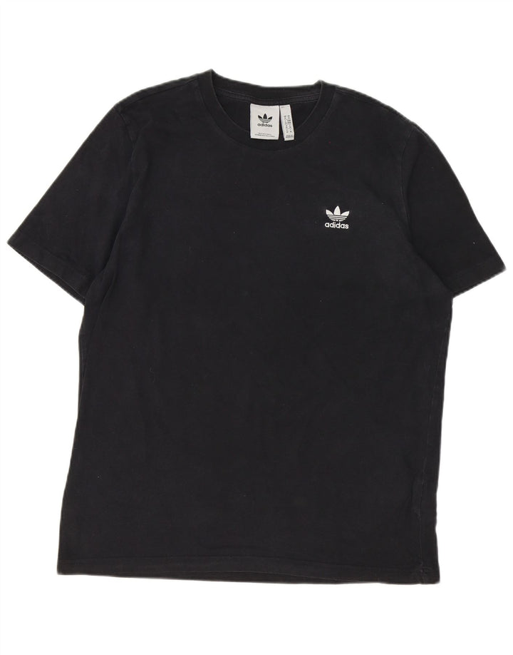 Adidas Mens T-Shirt Top Medium Black Cotton