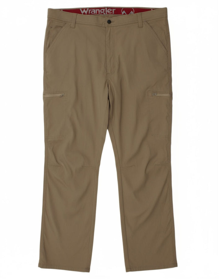 WRANGLER Mens Straight Cargo Trousers W44 L30 Beige Nylon