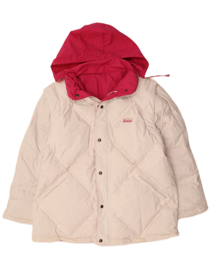 Diadora Mens Hooded Reversible Padded Jacket UK 40 Large Pink Polyester