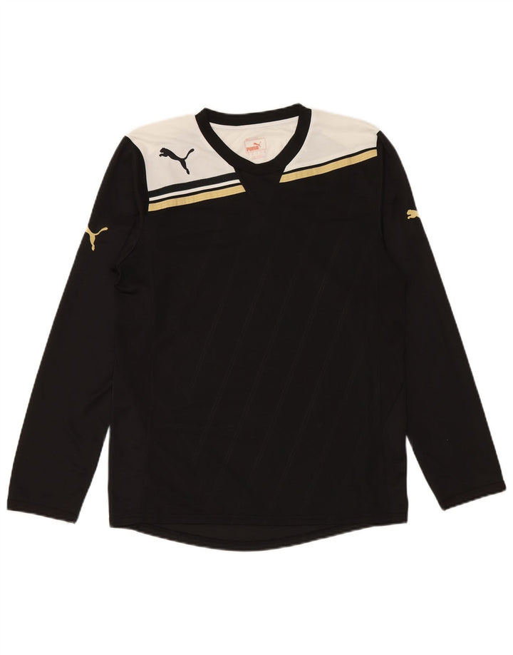 PUMA Mens Graphic Top Long Sleeve Small Black Colourblock