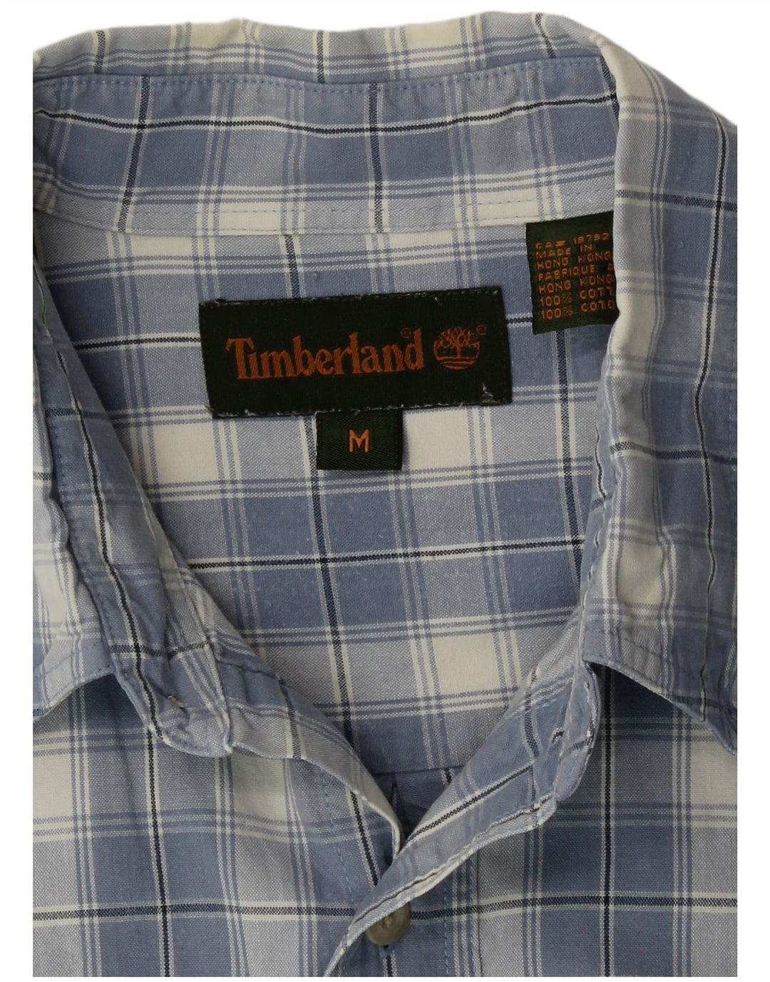 Timberland Mens Shirt Medium Blue Check Cotton
