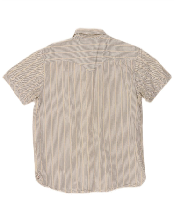 Levi's Mens Short Sleeve Shirt Medium Blue Striped Cotton