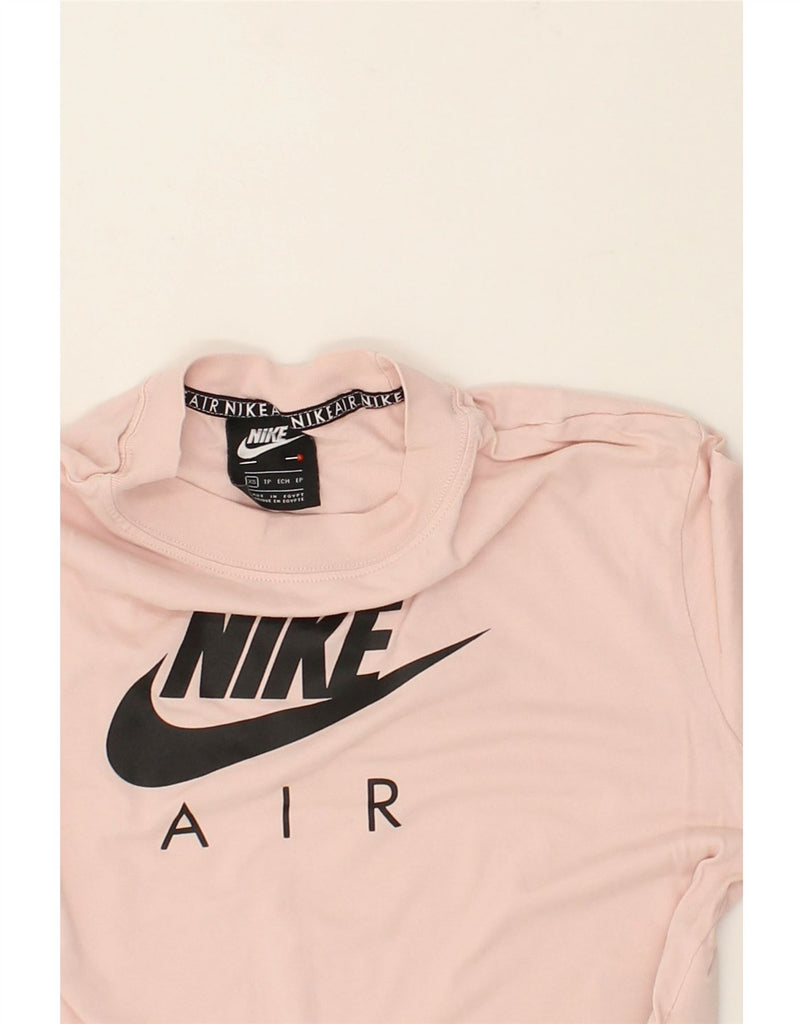 NIKE Womens Crop Graphic T-Shirt Top UK 6 XS Pink Cotton | Vintage Nike | Thrift | Second-Hand Nike | Used Clothing | Messina Hembry 