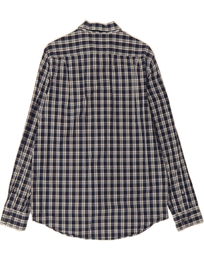 MICHAEL KORS Mens Tailored Classic Fit Shirt Medium Navy Blue Check Cotton Vintage Michael Kors and Second-Hand Michael Kors from Messina Hembry 