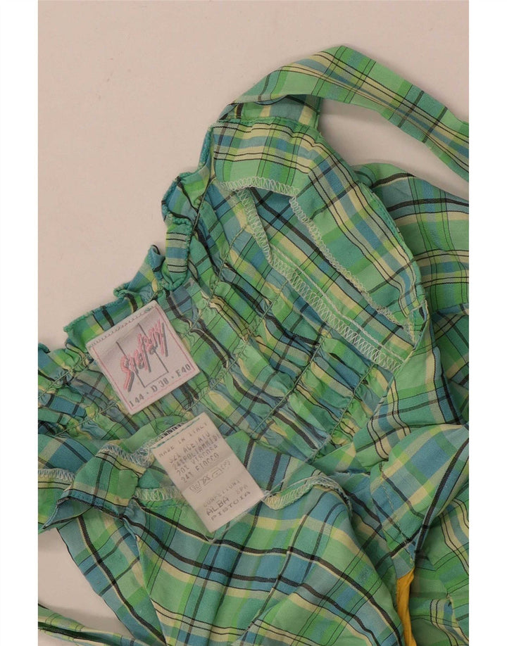 Vintage Womens Cami Top IT 44 Medium Green Check Acetate