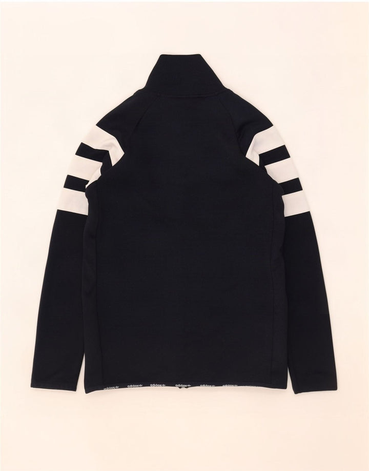 Adidas Mens Tracksuit Top Jacket Small Navy Blue Colourblock Polyester