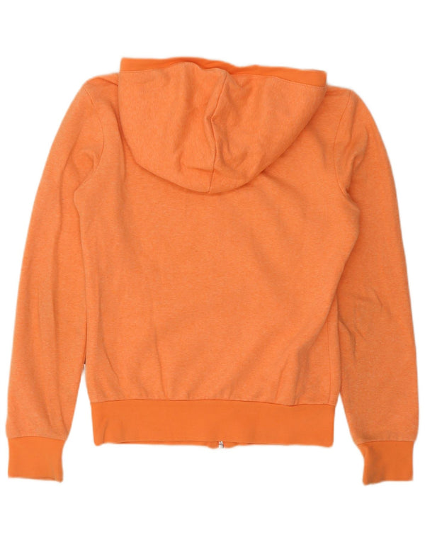 Adidas Womens Zip Hoodie Sweater UK 8 Small Orange Cotton