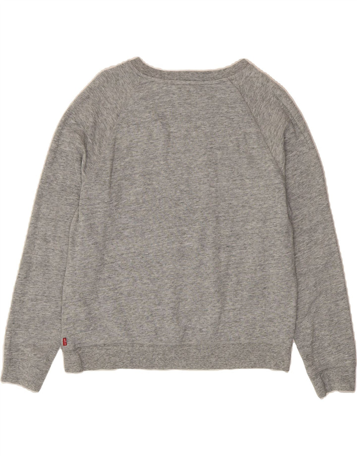 LEVI'S Womens Graphic Sweatshirt Jumper UK 18 XL Grey Cotton Vintage Levi's and Second-Hand Levi's from Messina Hembry 