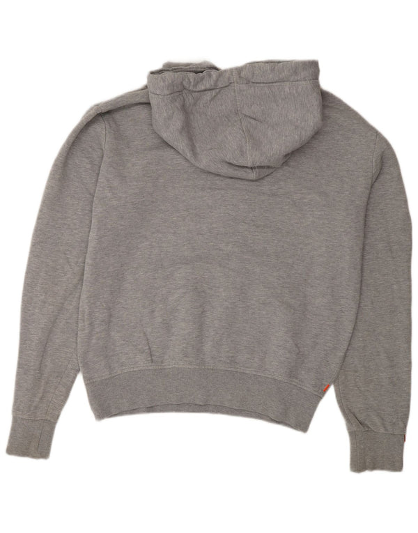 Superdry Mens Graphic Loose Fit Hoodie Jumper Small Grey Flecked Cotton