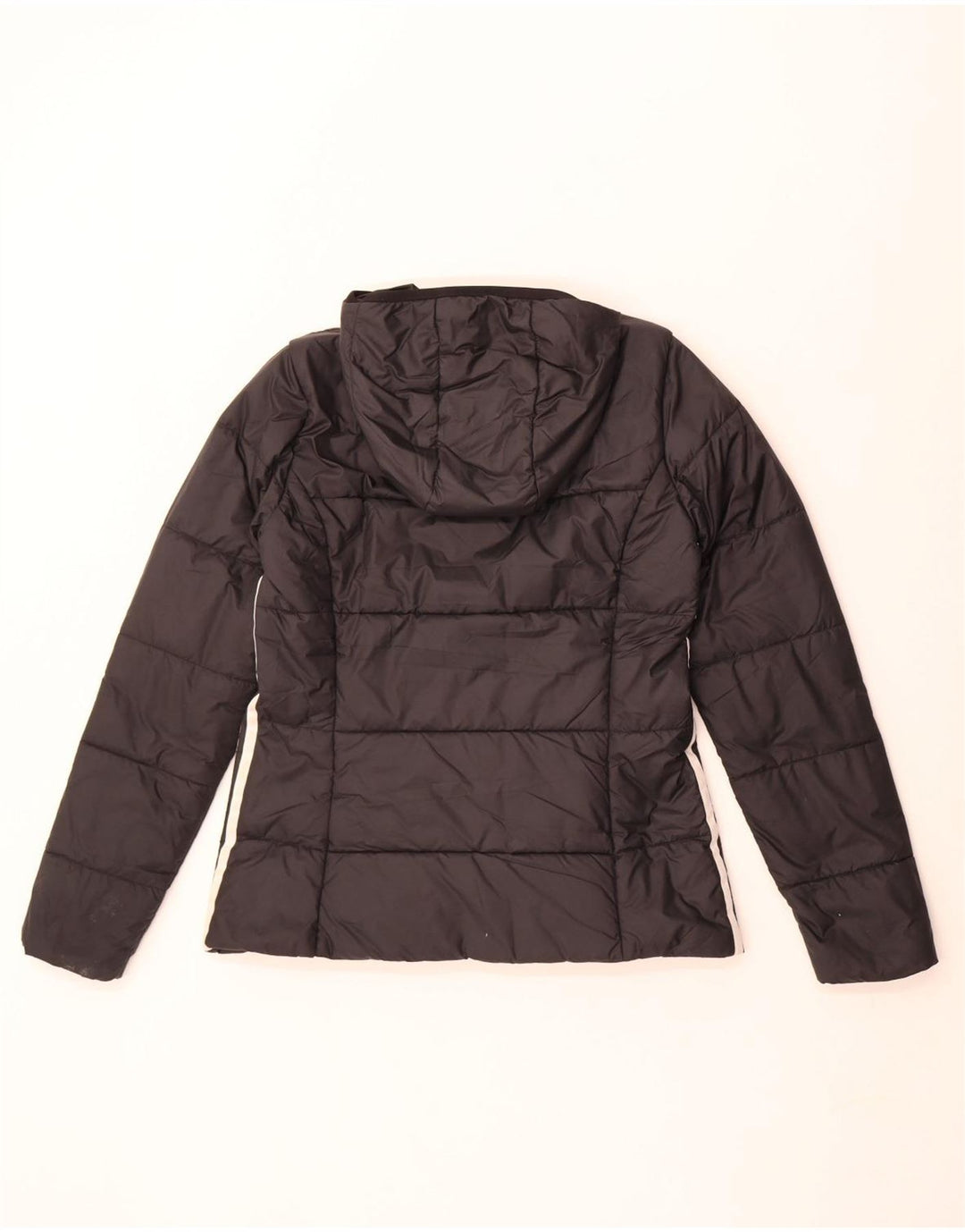 Adidas Womens Hooded Padded Jacket UK 12 Medium Black Polyester