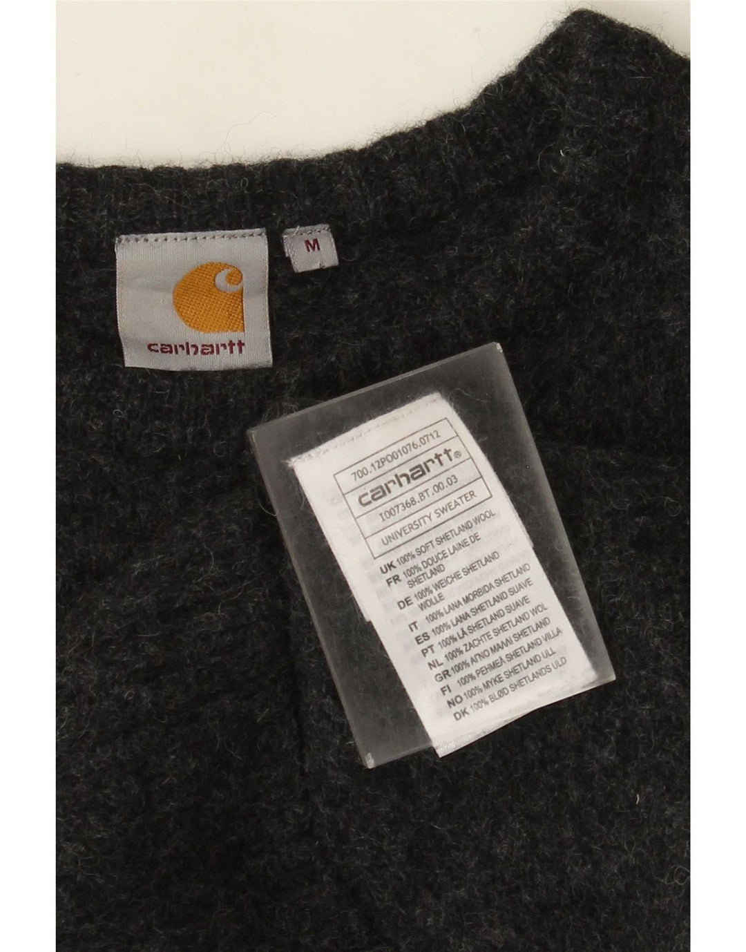 Carhartt Boys Crew Neck Jumper Sweater 7-8 Years Medium Grey Wool