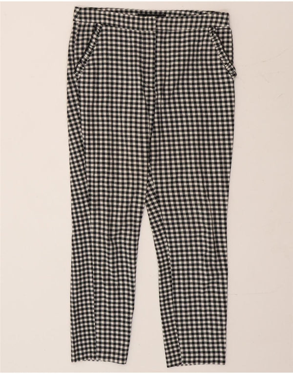 Zara Womens Slim Chino Trousers Medium W30 L26 Black Gingham