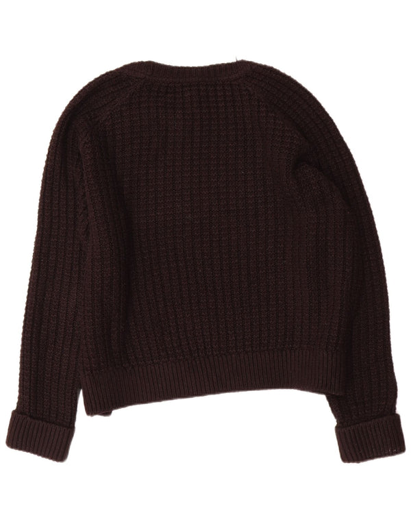 Topshop Womens Oversized Boat Neck Jumper Sweater UK 14 Large Black Acrylic