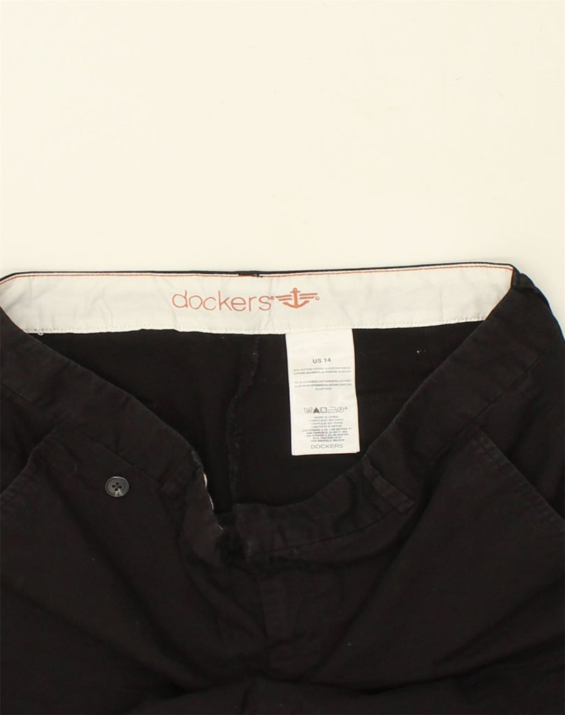 DOCKERS Womens Chino Shorts US 14 XL W36  Black Cotton | Vintage Dockers | Thrift | Second-Hand Dockers | Used Clothing | Messina Hembry 