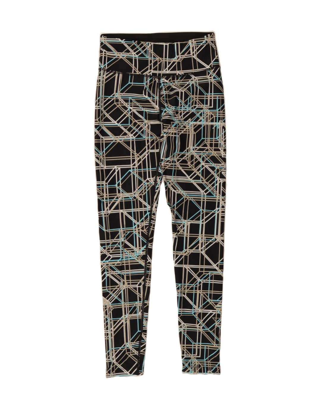DKNY Womens Leggings UK 4 XS  Black Geometric Nylon Vintage Dkny and Second-Hand Dkny from Messina Hembry 