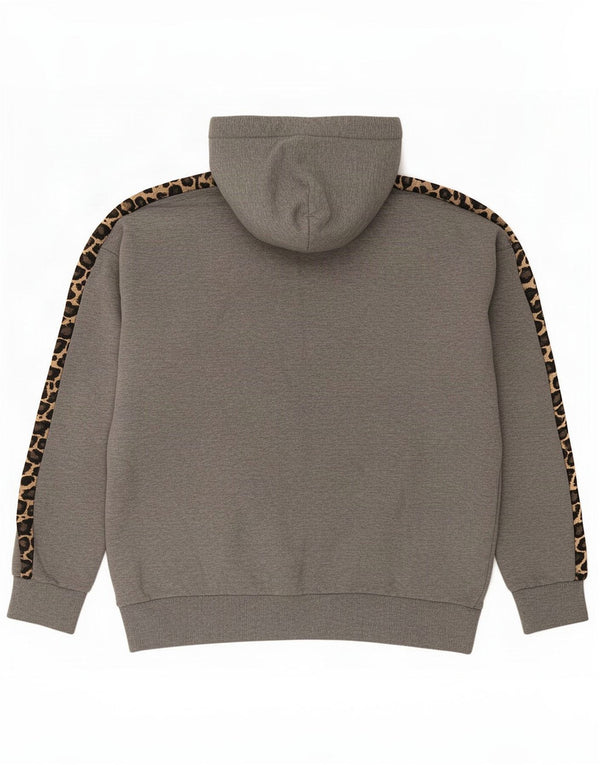 Puma Mens Graphic Hoodie Jumper Medium Grey Animal Print Cotton