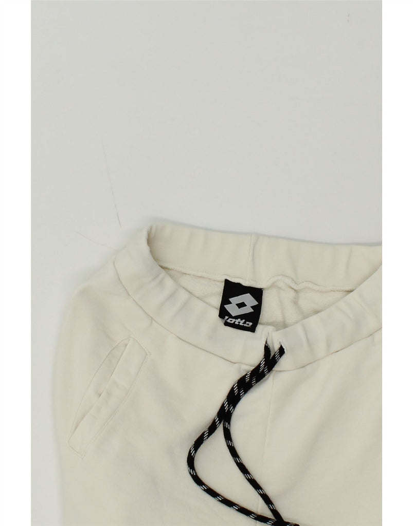 LOTTO Womens Graphic Tracksuit Trousers Joggers UK 6 XS White Vintage Lotto and Second-Hand Lotto from Messina Hembry 