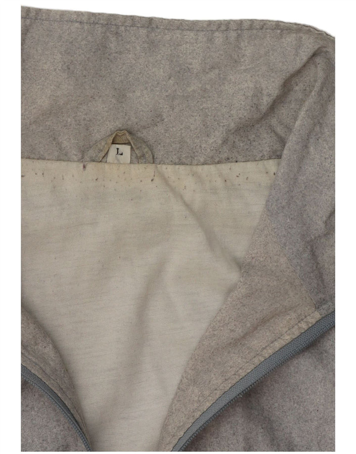Vintage Mens Graphic Tracksuit Top Jacket Large Grey Geometric