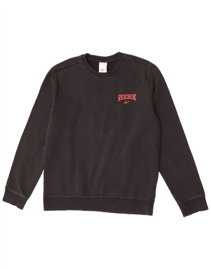 Reebok Mens Sweatshirt Jumper Medium Black Cotton