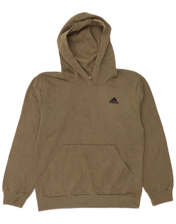 Adidas Womens Hoodie Jumper UK 16 Large Khaki Cotton