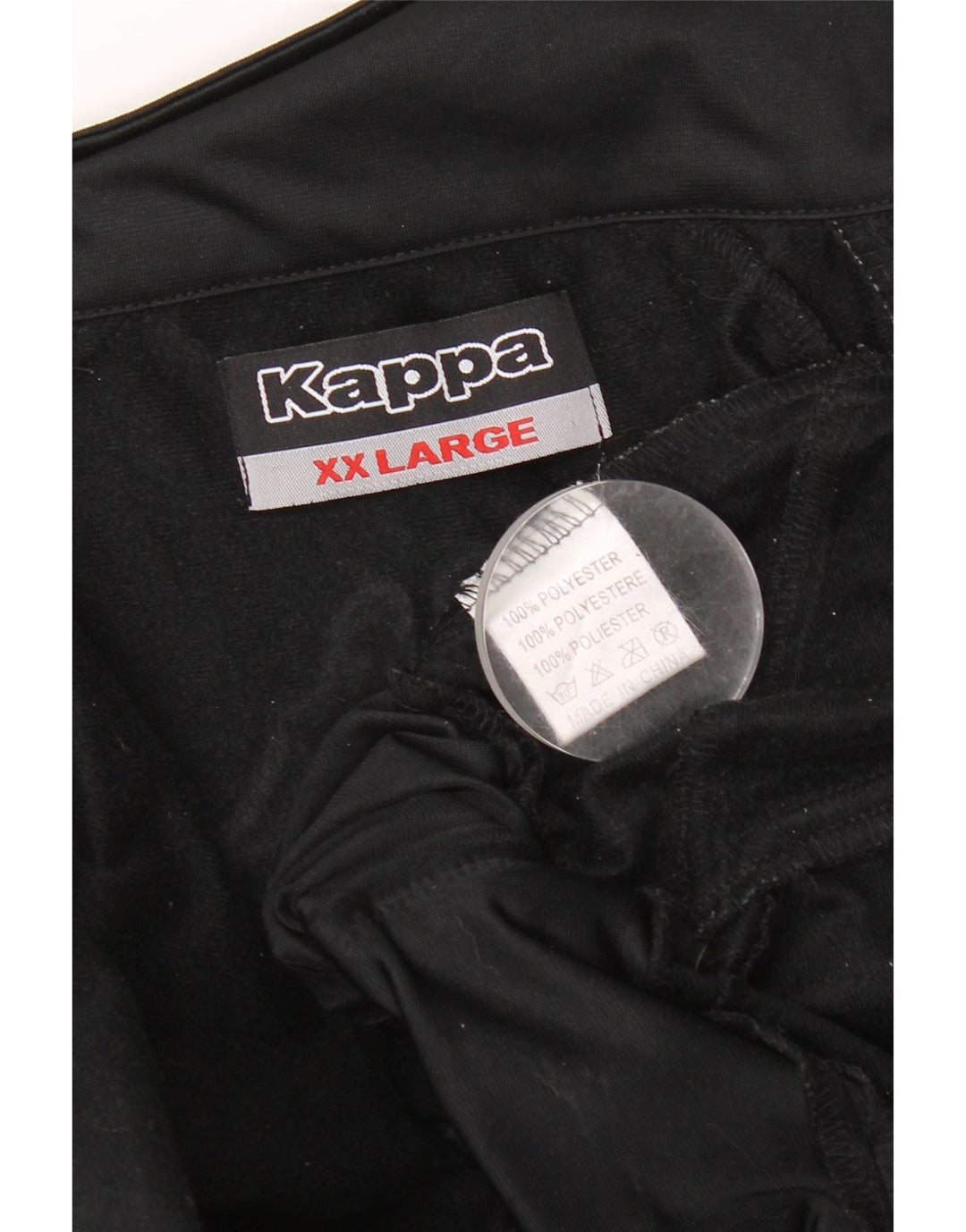Kappa Mens Graphic Tracksuit Top Jacket 2XL Black Polyester