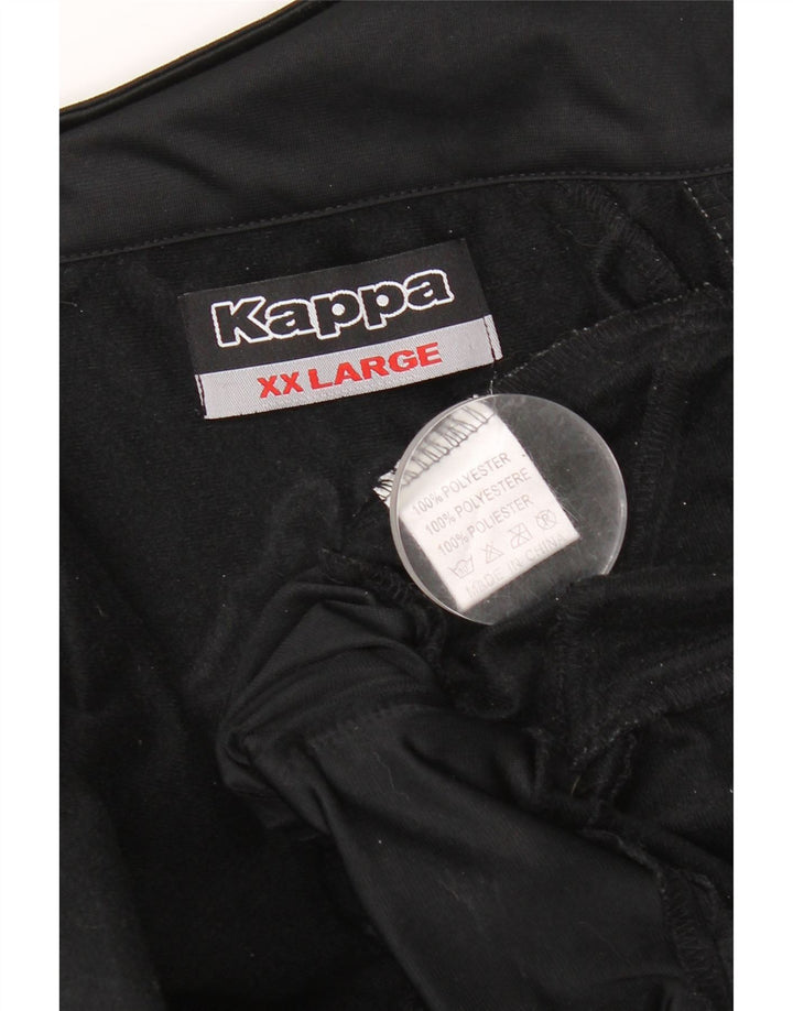 Kappa Mens Graphic Tracksuit Top Jacket 2XL Black Polyester