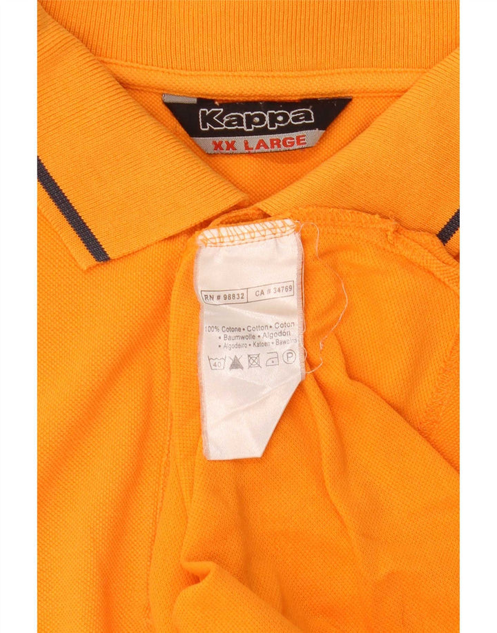 Kappa Mens Polo Shirt 2XL Orange Cotton