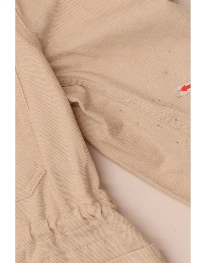 Reiss Womens Denim Utility Jacket UK 14 Medium Off White Cotton
