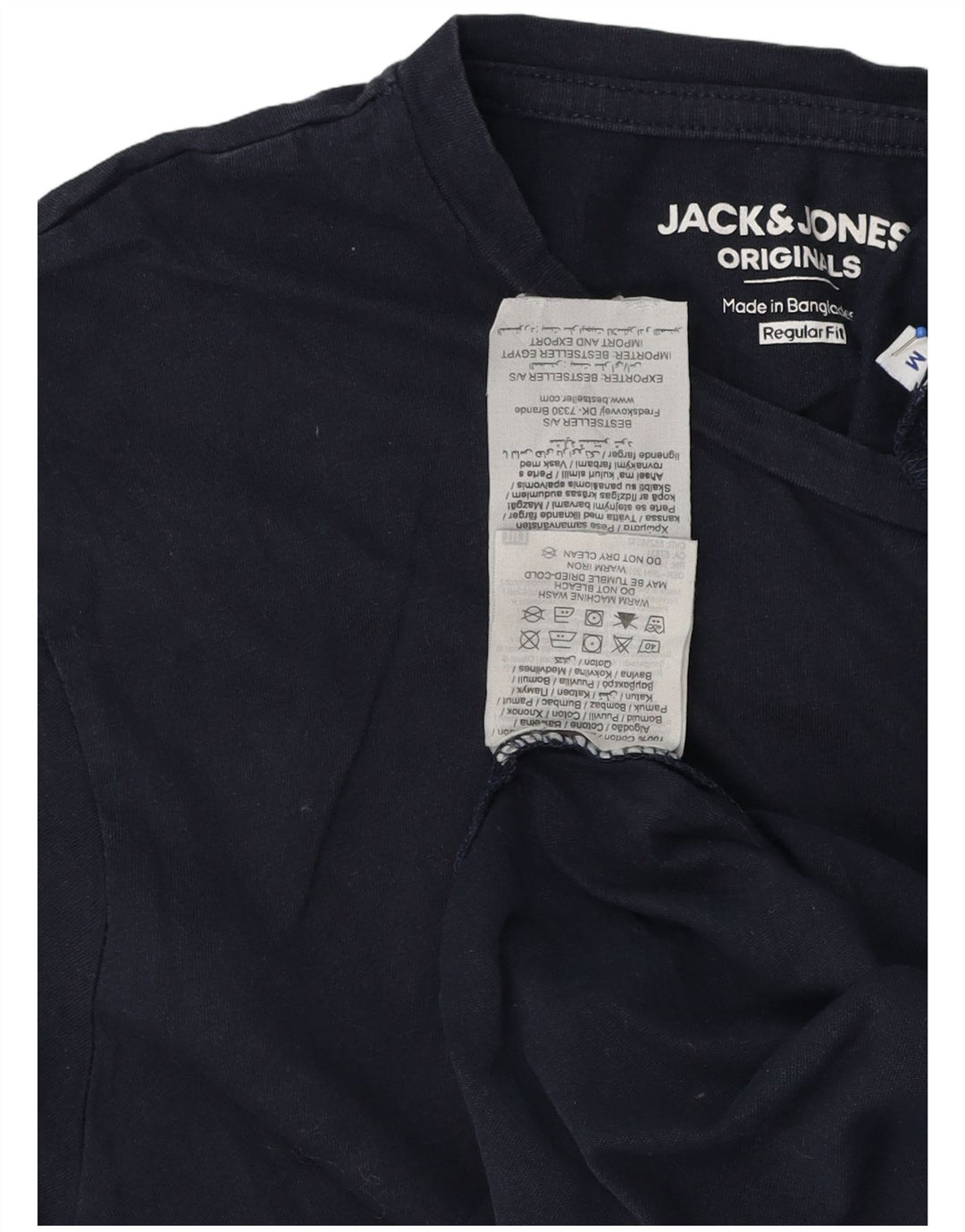 Jack & Jones Mens Regular Fit Graphic T-Shirt Top Medium Navy Blue Cotton