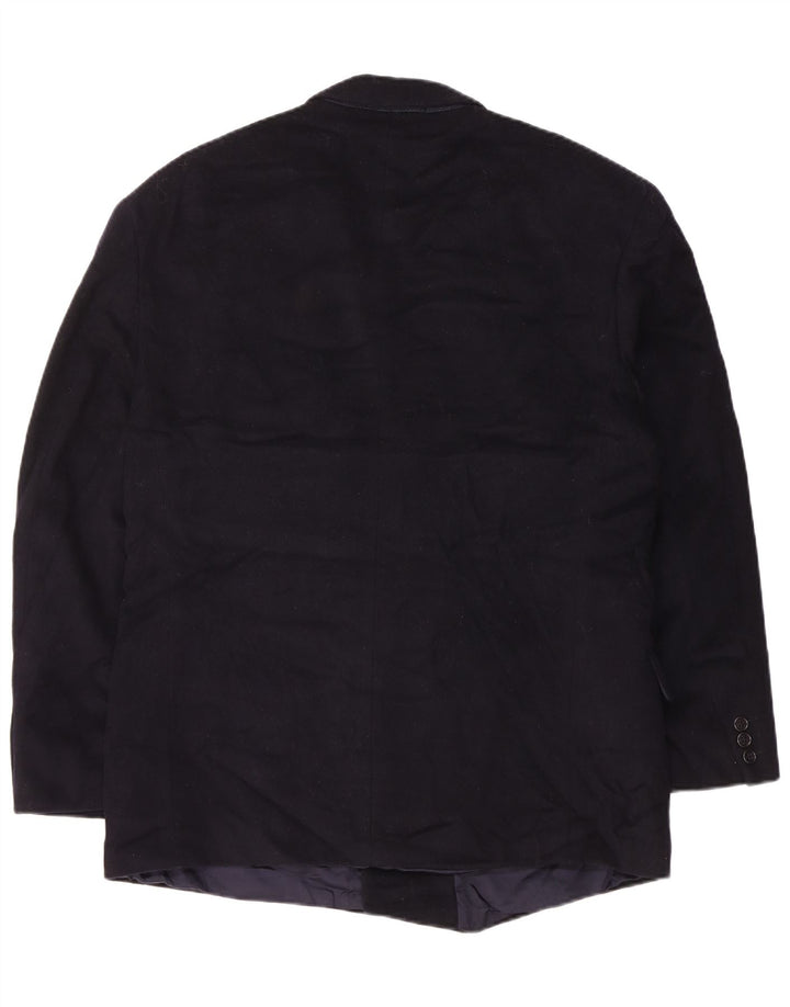Hugo Boss Mens Double Breasted Blazer Jacket EU 48 Medium Navy Blue Wool