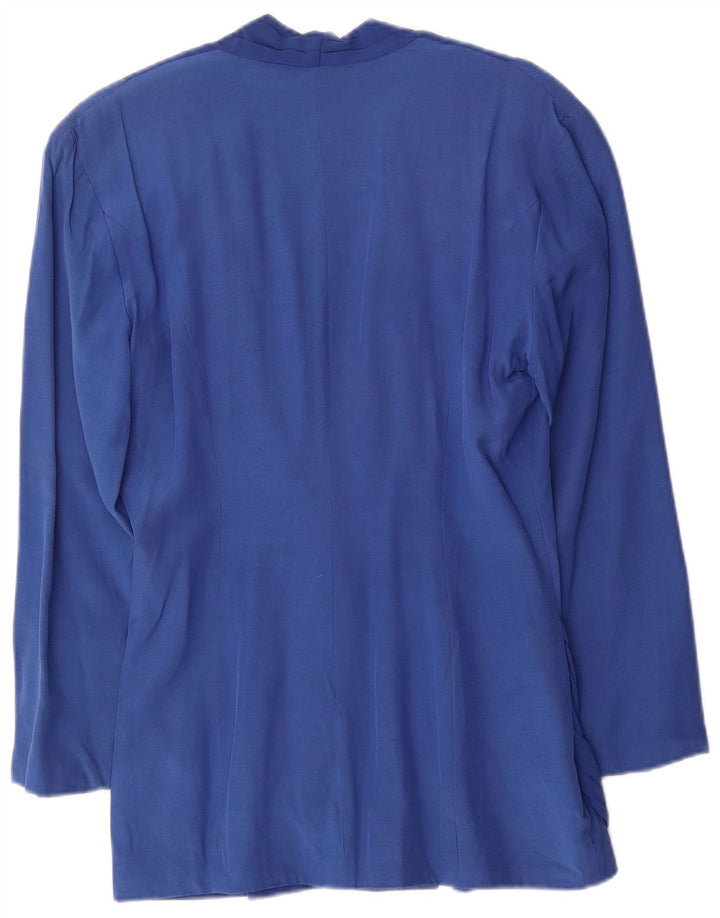 Zoe Womens Double Breasted Blazer Jacket IT 42 Medium Blue Viscose