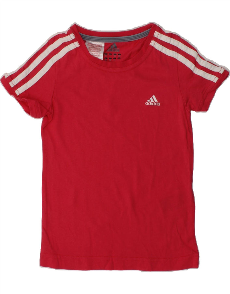 ADIDAS Girls T-Shirt Top 4-5 Years Red Cotton | Vintage Adidas | Thrift | Second-Hand Adidas | Used Clothing | Messina Hembry 