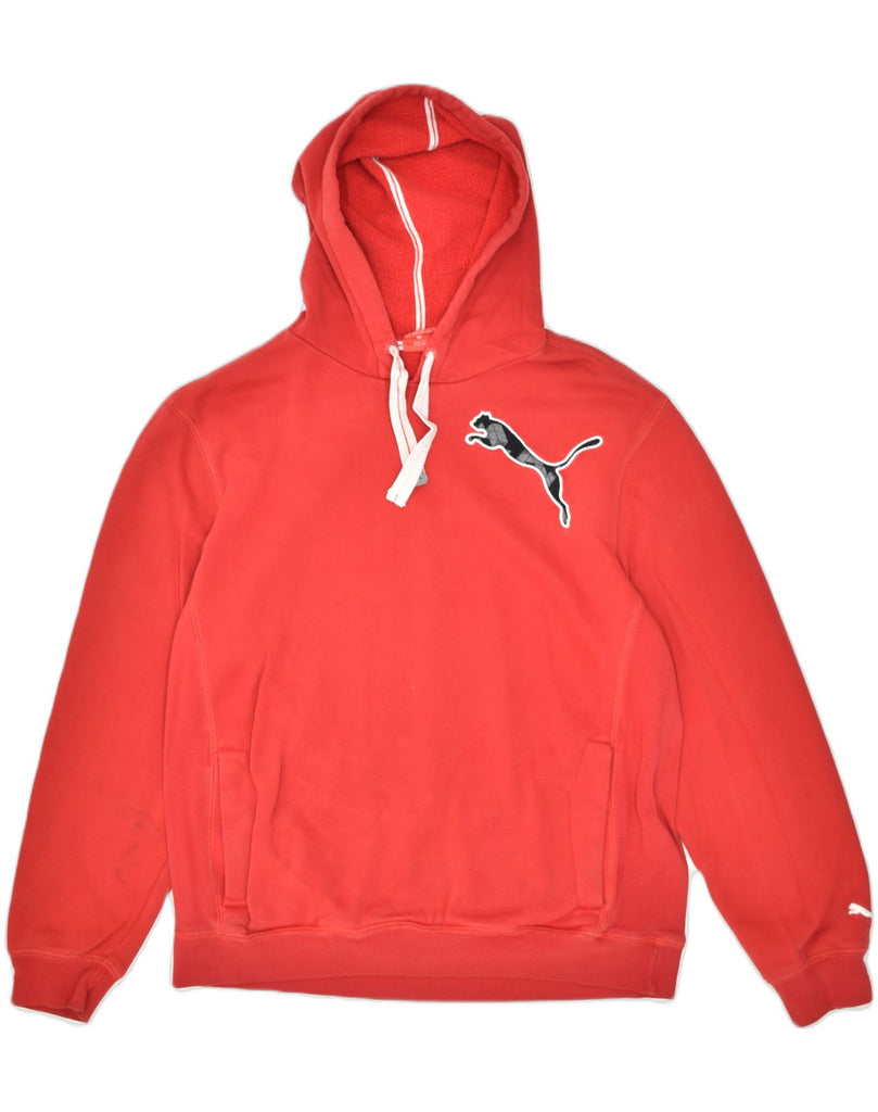 PUMA Mens Hoodie Jumper Large Red Cotton | Vintage | Thrift | Second-Hand | Used Clothing | Messina Hembry 