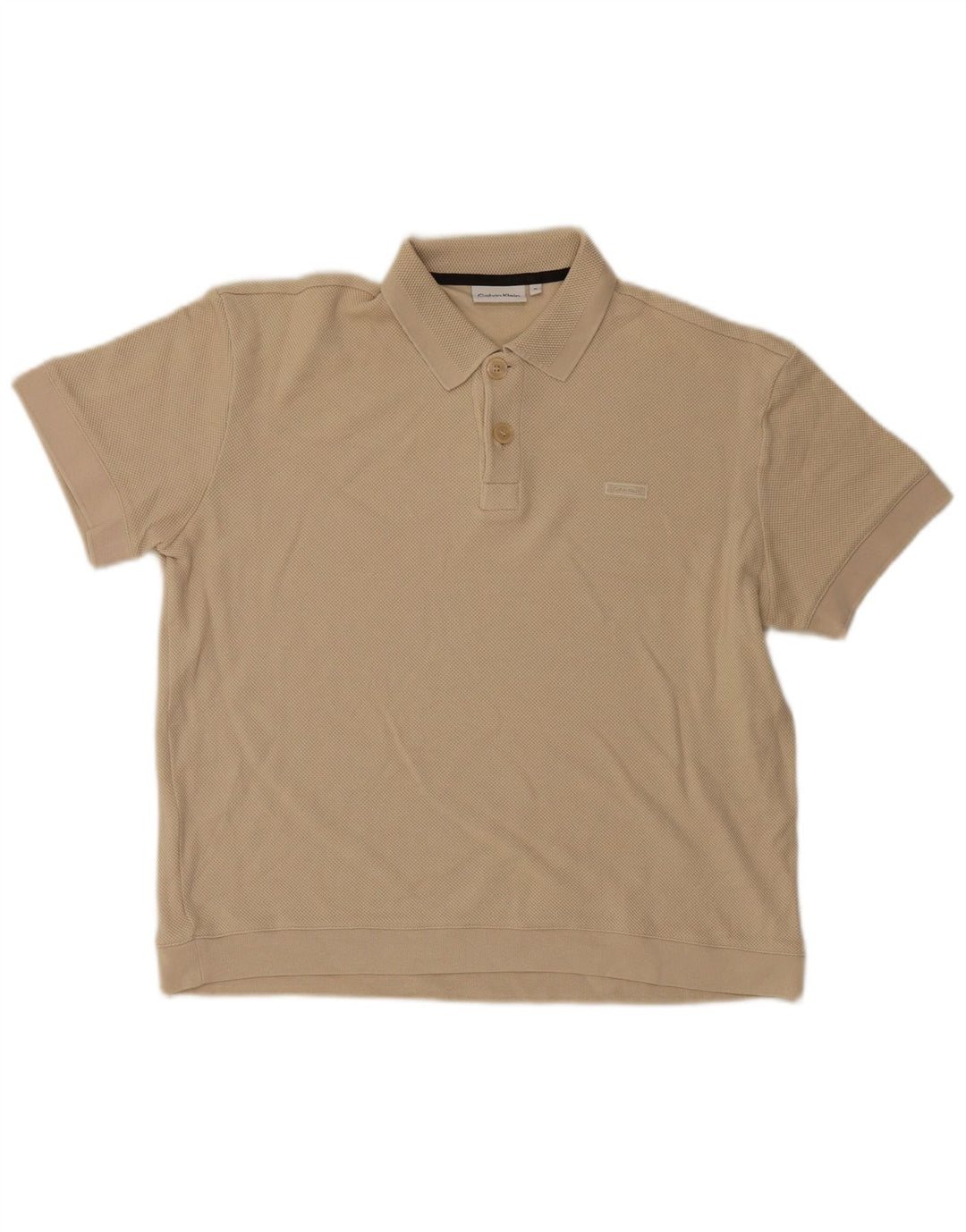 Calvin Klein Mens Polo Shirt Medium Beige