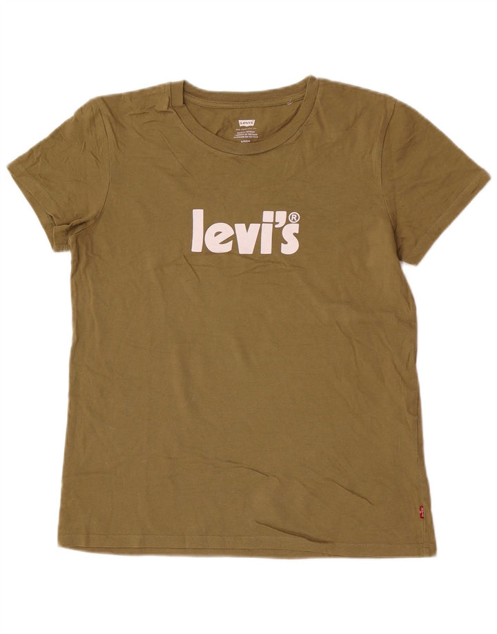 Levi's Mens Graphic T-Shirt Top Small Khaki Cotton