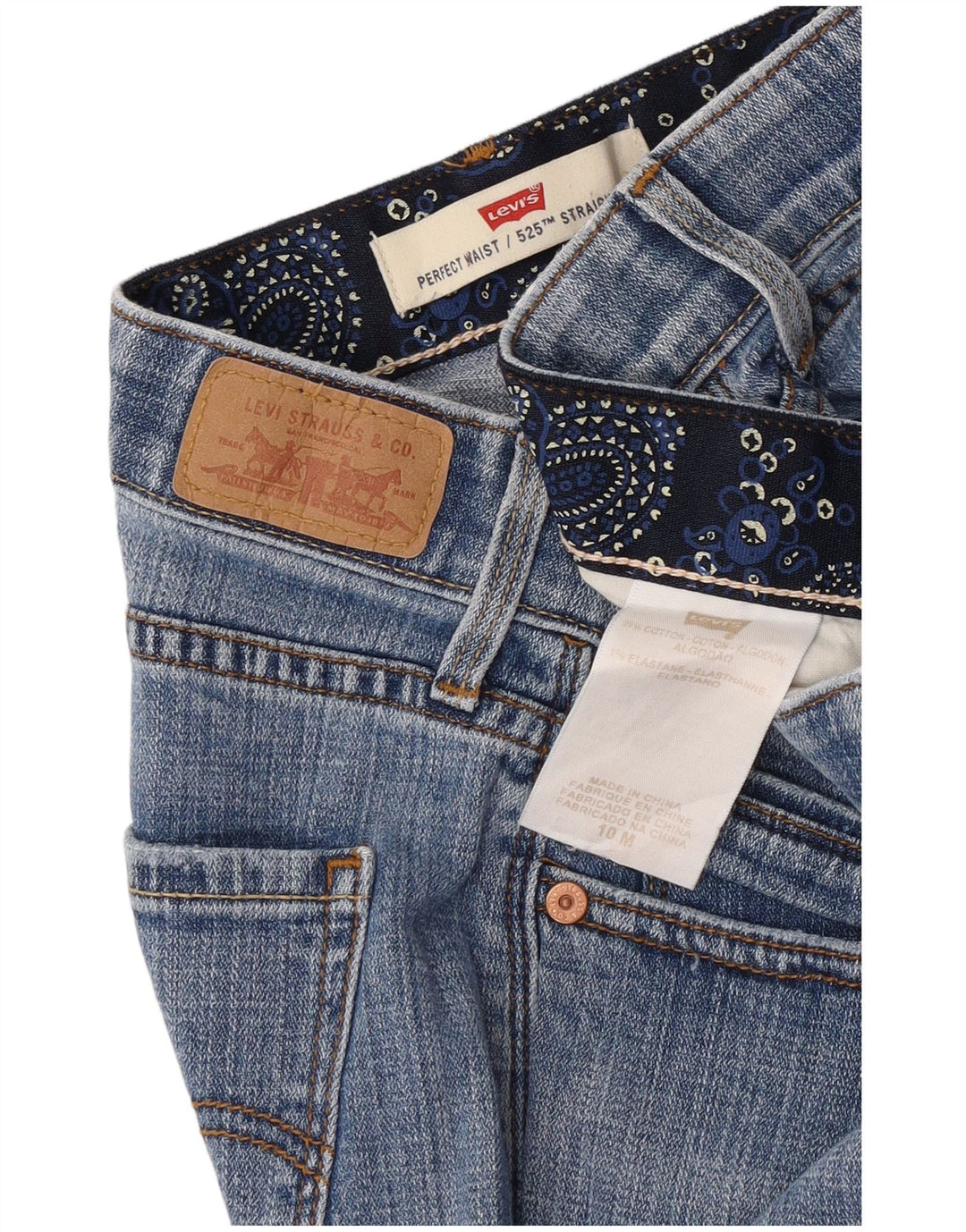 Levi's Womens 525 Straight Jeans US 10 Large W30 L32 Blue Cotton
