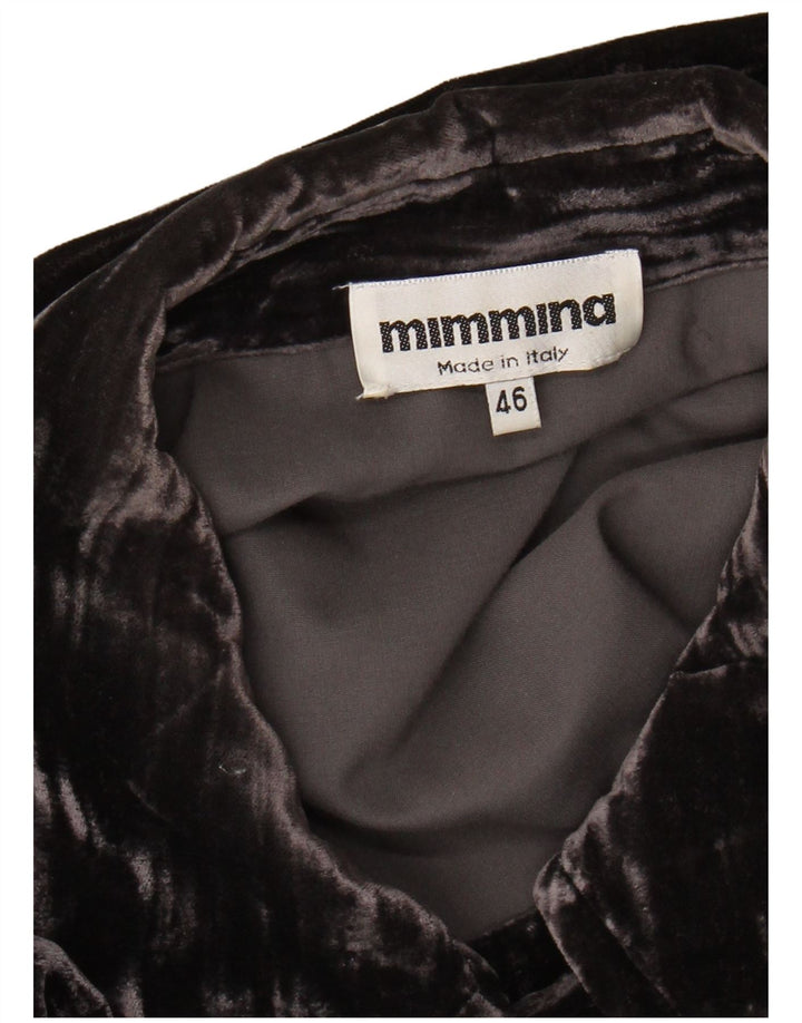MIMMINA Womens Velvet Double Breasted Poncho Coat IT 46 Large Black