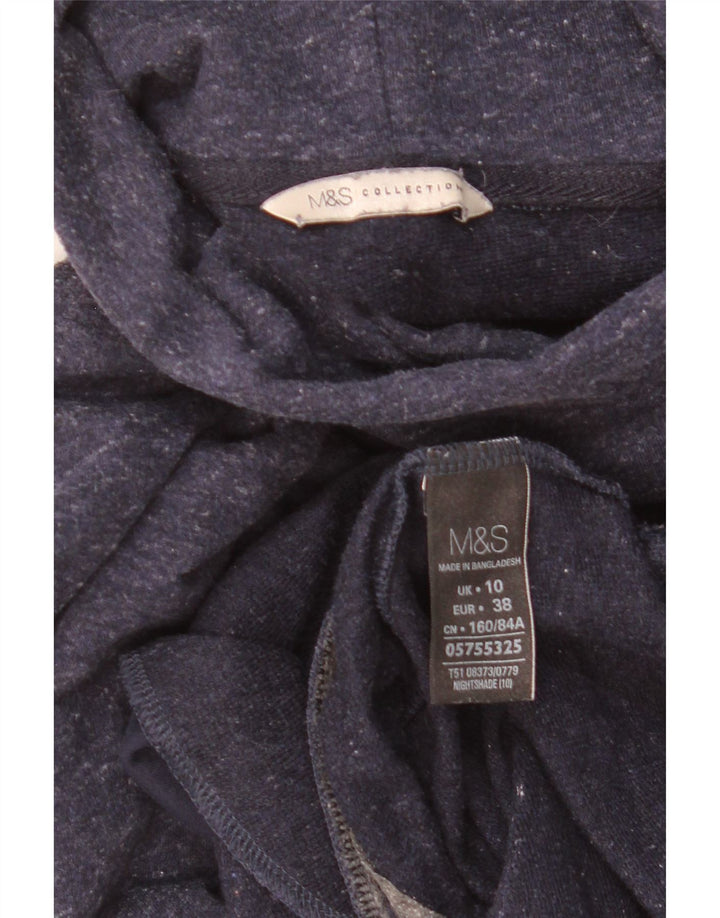 Marks & Spencer Womens Sweatshirt Jumper UK 10 Small Navy Blue Flecked