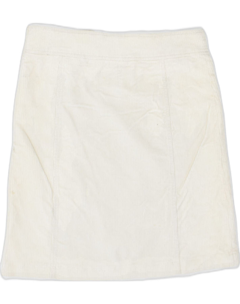 VALENTINO Womens Corduroy Skirt IT 40 Small W31 Off White Cotton | Vintage | Thrift | Second-Hand | Used Clothing | Messina Hembry 